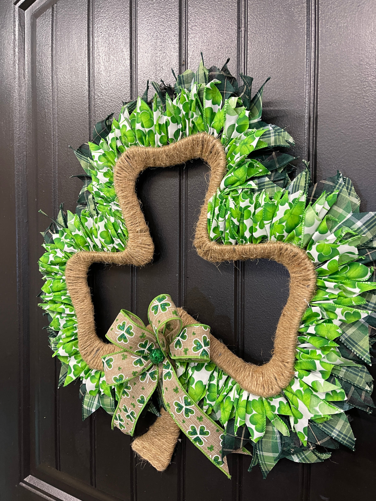 Shamrock St. Patrick’s Day Rustic Wreath by KatsCreationsNMore