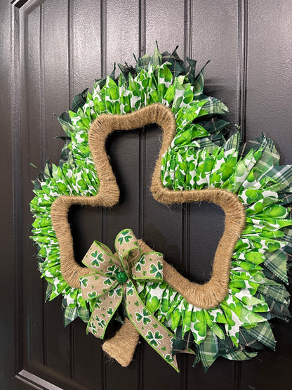 Shamrock St. Patrick’s Day Rustic Wreath by KatsCreationsNMore