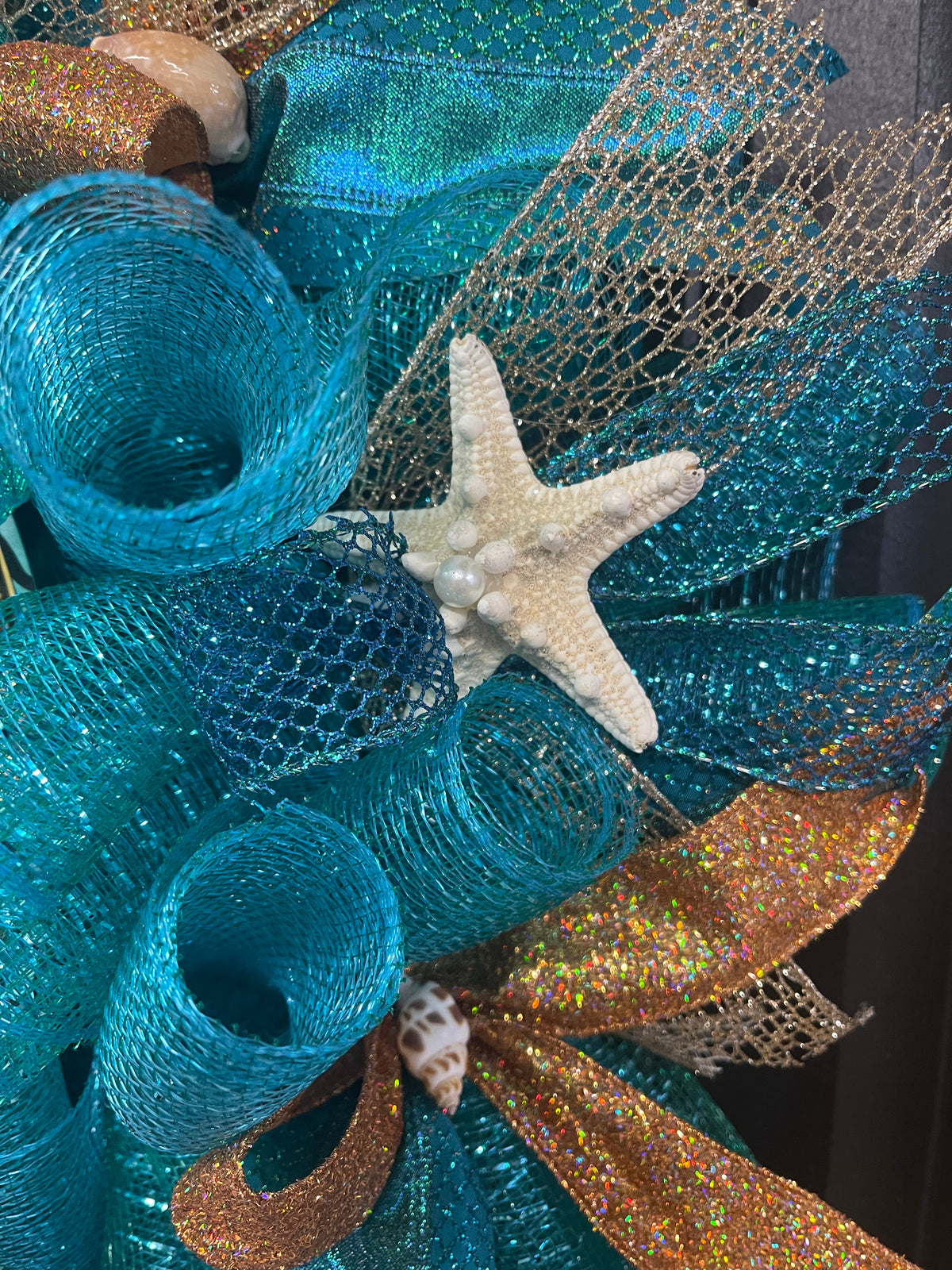 Ethereal Sea Horse Beach Wreath, Fantasy Ocean Lover Front Door Decor, KatsCreationsNMore