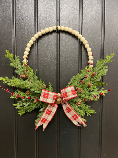 Set of 2 Mini Beaded Christmas Wreaths by KatsCreationsNMore