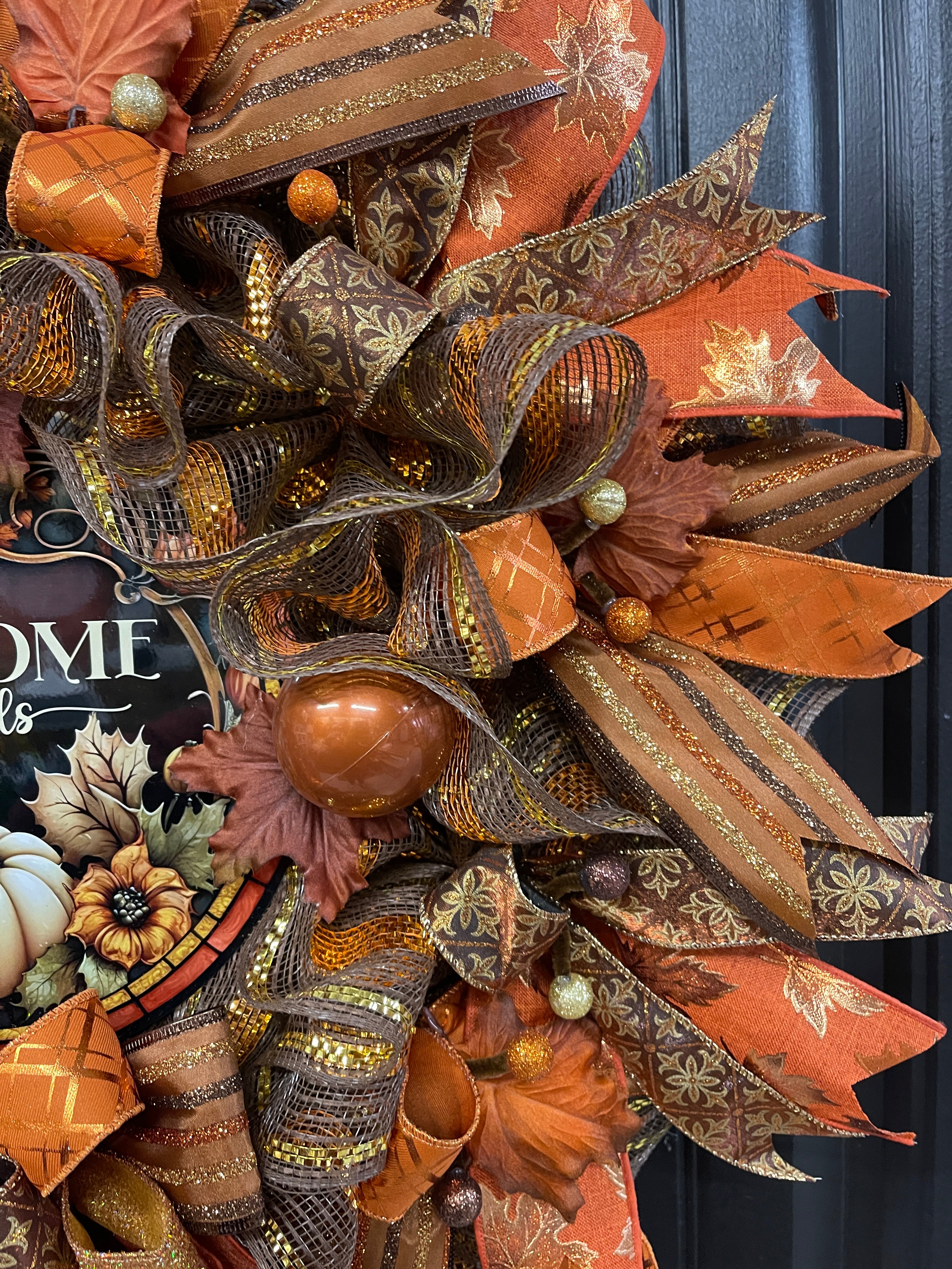 Welcome Friends Fall Wreath, Autumn Leaves Front Door Decor, KatsCreationsNMore