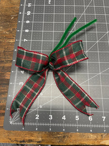 Mini Christmas Tree Plaid Bow Set of 10, Holiday Gift Package Bows, KatsCreationsNMore