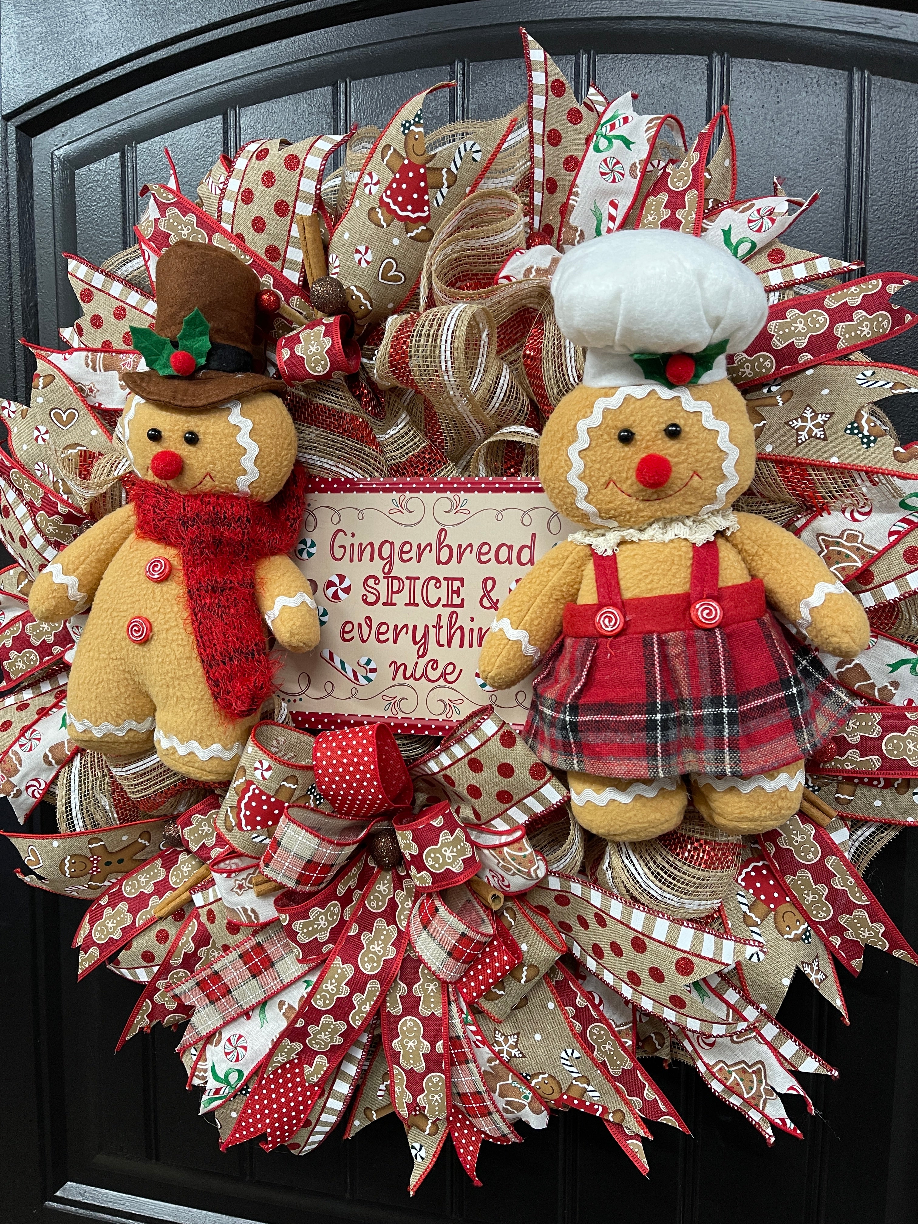 Gingerbread Spice Christmas Wreath by KatsCreationsNMore