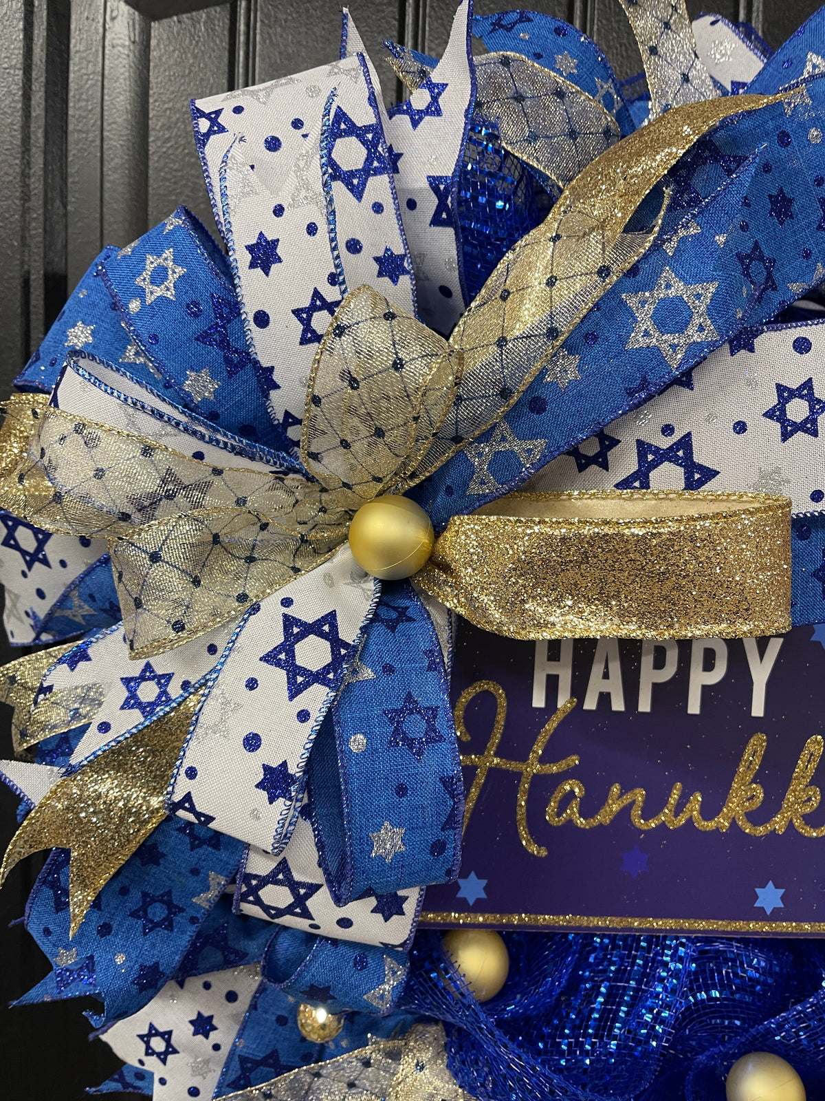 Happy Hanukkah Wreath, Star of David Jewish Winter Holiday Front Door Decor, Israel Support Home Decoration, KatsCreationsNMore