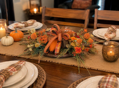 Fall Lantern Swag, Autumn Floral Swag, Fall Lantern Decor, Orange Fall Decor, Thanksgiving Table Decor, Fall Centerpiece