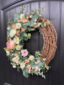 Spring Floral Grapevine Wreath, KatsCreationsNMore, Mothers Day Gift, Gift for Her