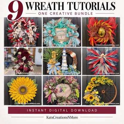 9 Wreath Making Tutorials Bundle | DIY Wreath Video Classes | Instant Download