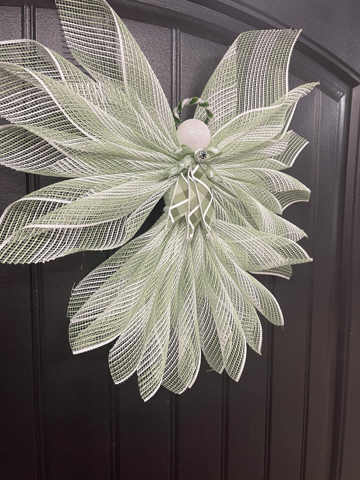 Spring Angel Tree Topper, Limited Edition Sage and Cream Angel Decor, KatsCreationsNMore