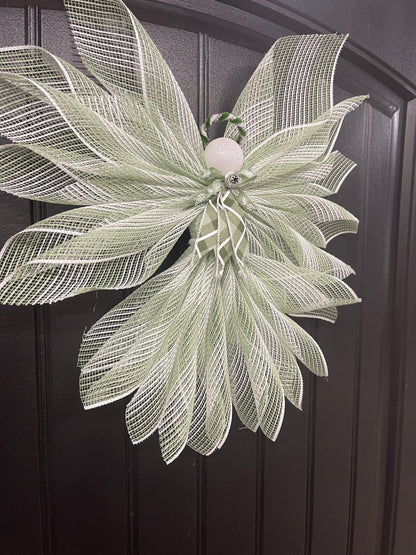 Spring Angel Tree Topper, Limited Edition Sage and Cream Angel Decor, KatsCreationsNMore