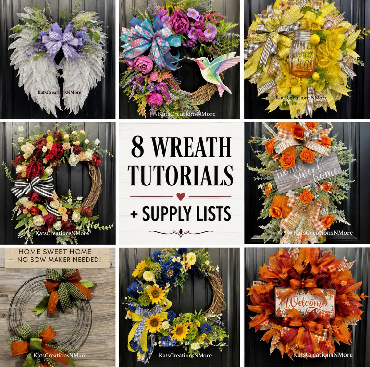 8 Wreath Making Tutorials + Supply Lists | Digital Design Bundle