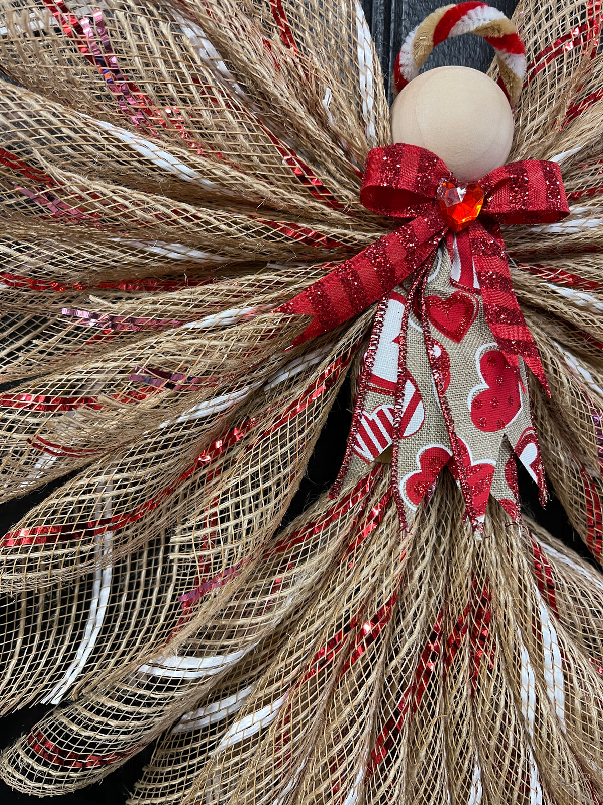 Valentine’s Day Country Angel Tree Topper, Graveside Memorial, KatsCreationsNMore