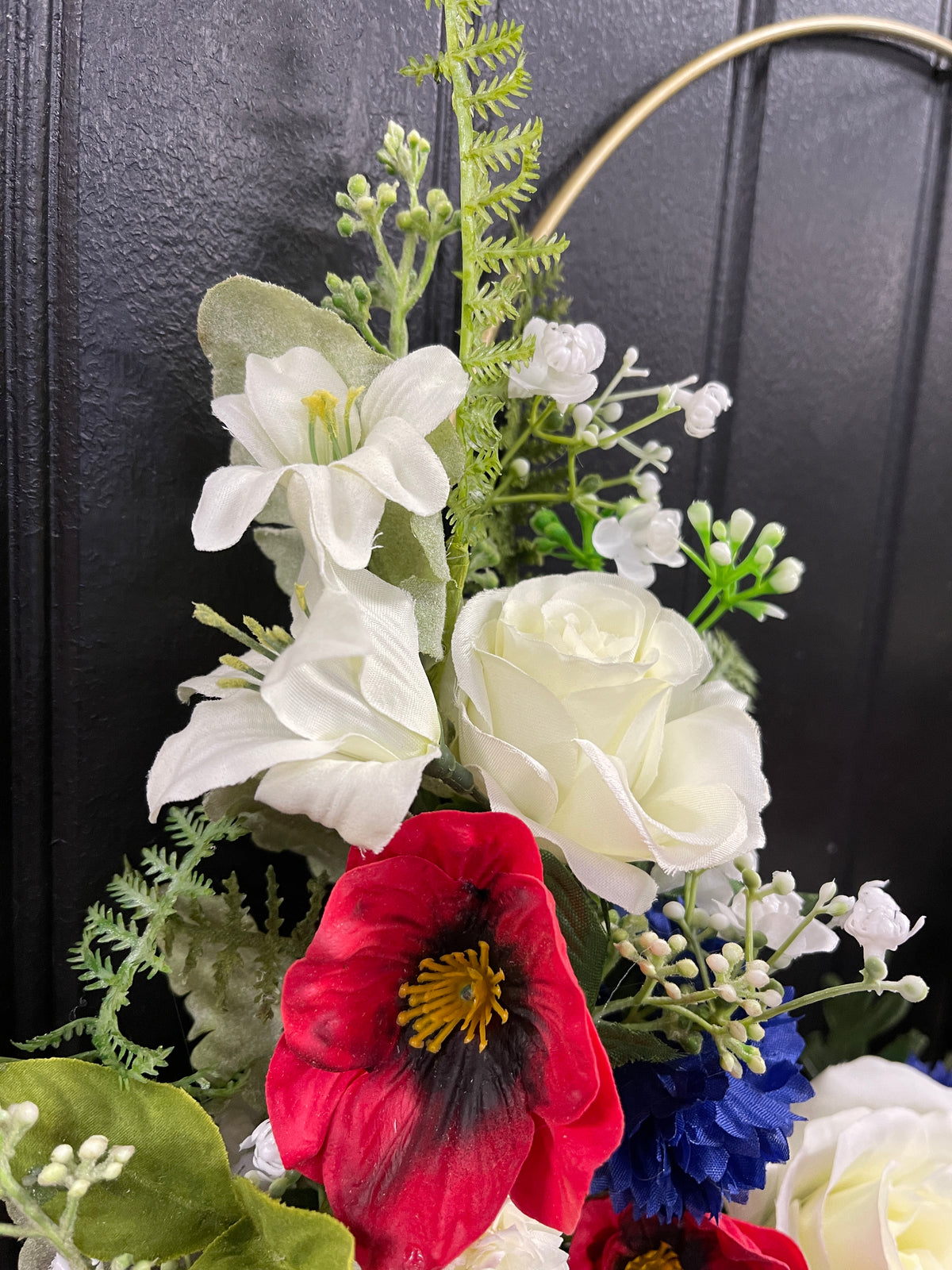Patriotic Floral Hoop Wreath