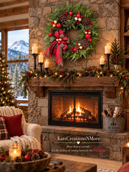 Christmas at the Orchard | 26-Inch Handmade Evergreen Christmas Wreath