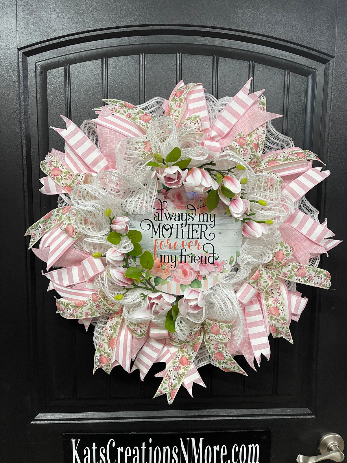 Magnolia Floral Mothers Day Wreath, Everyday Front Door Decor, KatsCreationsNMore, Gift for Mom