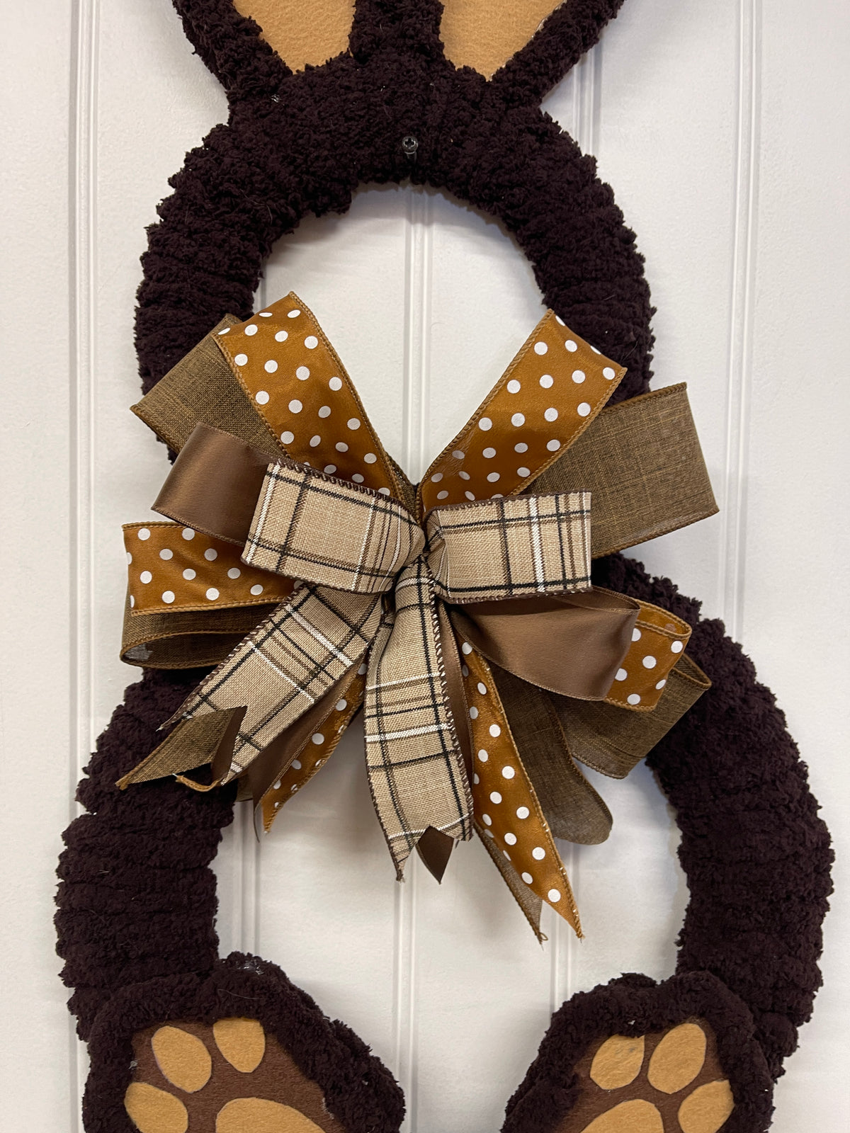 Chocolate Chenille Bunny Wreath