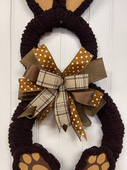 Chocolate Chenille Bunny Wreath