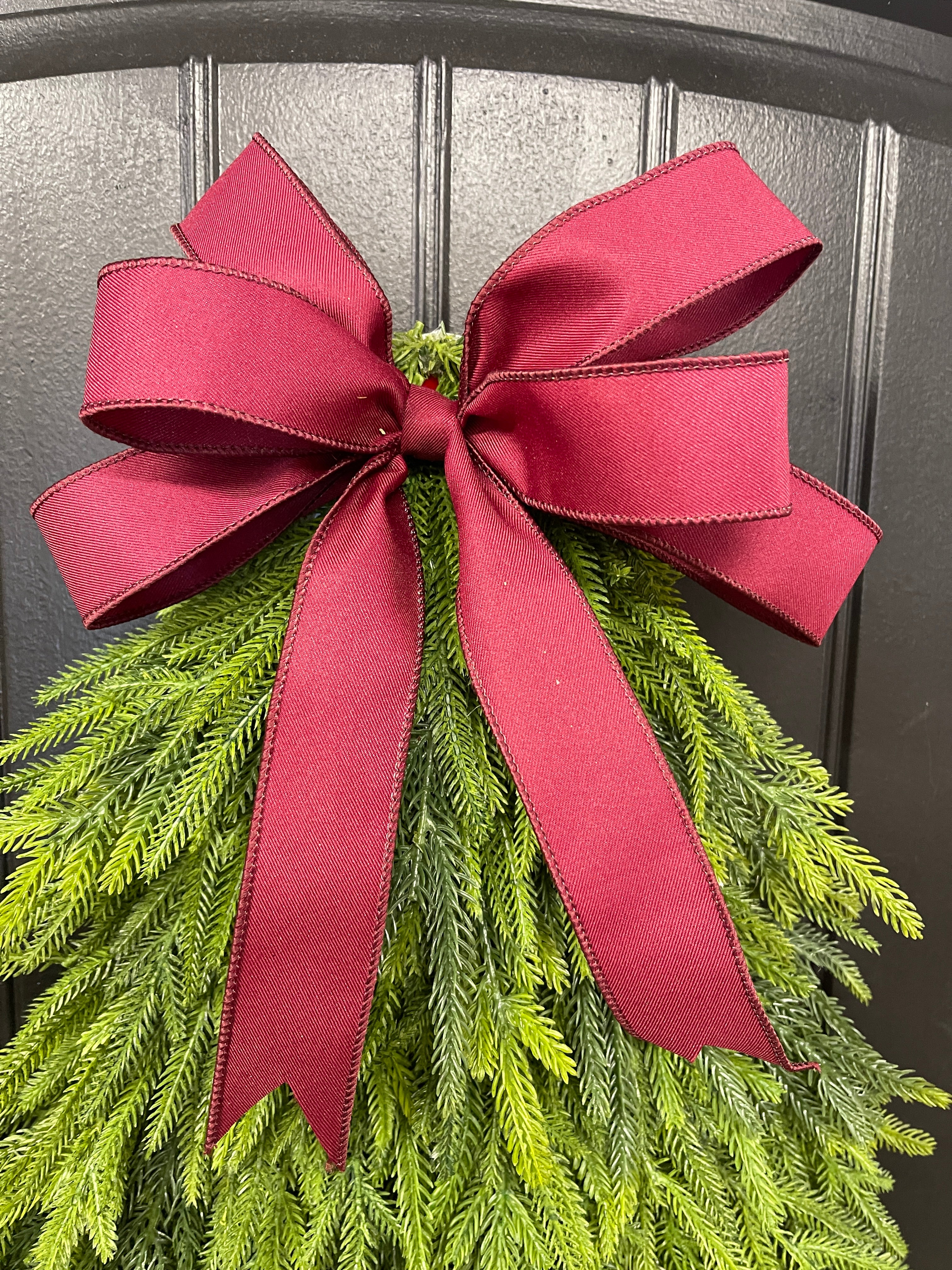 Norfolk Artificial Pine Tree Christmas Wreath, Winter Real Touch Front Door Decor, KatsCreationsNMore