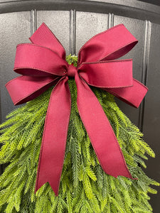 Norfolk Artificial Pine Tree Christmas Wreath, Winter Real Touch Front Door Decor, KatsCreationsNMore