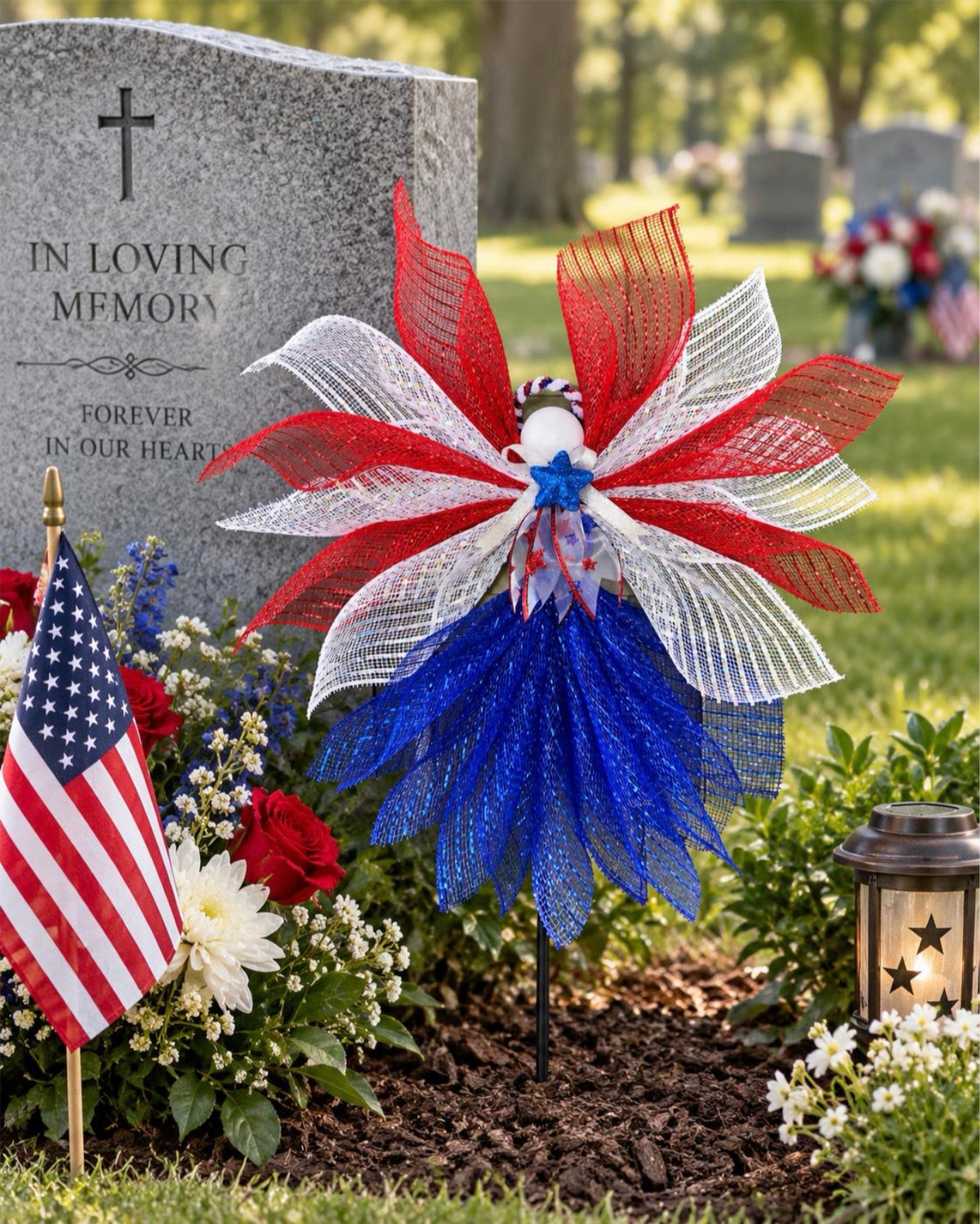 Patriotic Deco Mesh Angel/Tree Topper Video Tutorial - Instant Download!