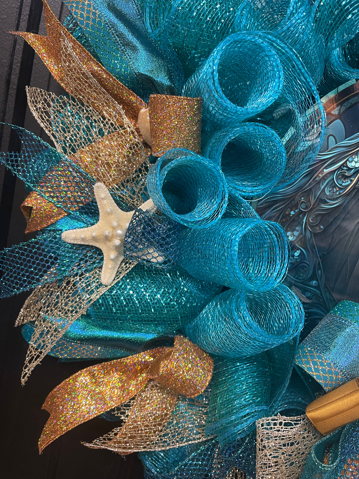 Ethereal Sea Horse Beach Wreath, Fantasy Ocean Lover Front Door Decor, KatsCreationsNMore