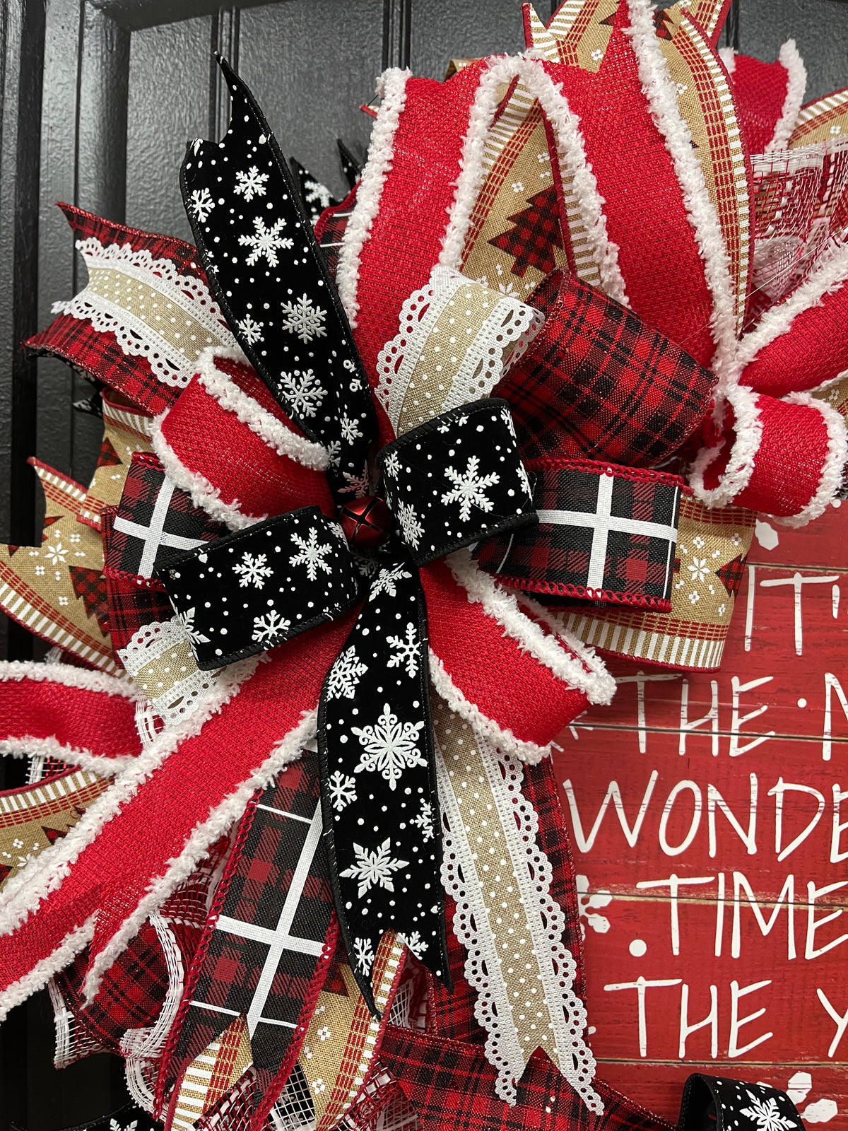 It’s The Most Wonderful Time of the Year Christmas Buffalo Plaid Wreath