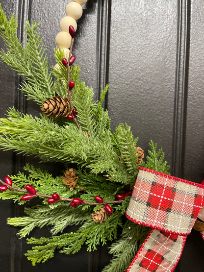 Set of 2 Mini Beaded Christmas Wreaths by KatsCreationsNMore