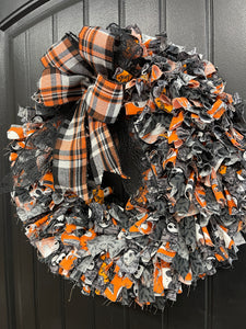 Nightmare Before Christmas Halloween Themed Rag Wreath, KatsCreationsNMore