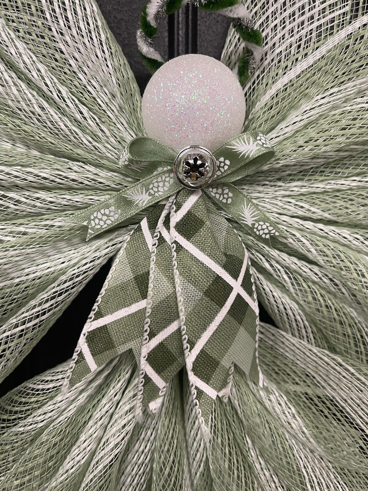 Spring Angel Tree Topper, Limited Edition Sage and Cream Angel Decor, KatsCreationsNMore