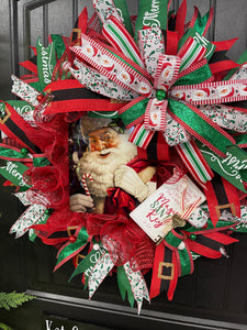 Santa’s Magic Key Christmas Wreath, Holiday Front Door Decor, KatsCreationsNMore