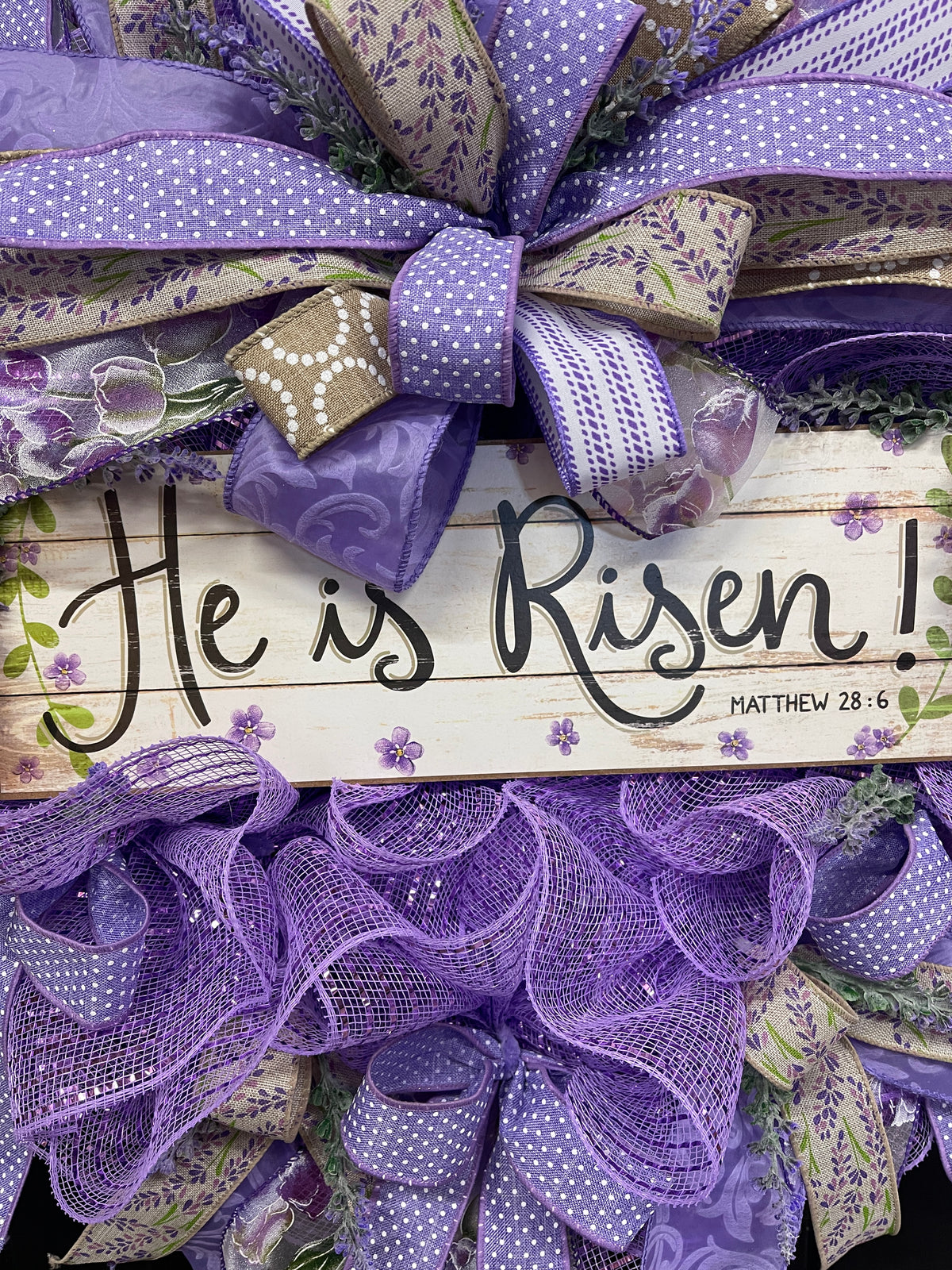 He is Risen Wreath, Religious Spring Front Door Decor, KatsCreationsNMore