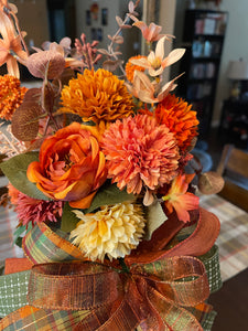 Fall Floral Lantern Swag, Autumn Table Centerpiece, KatsCreationsNMore