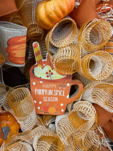 Pumpkin Spice Fall Wreath with Cinnamon Sticks – Cozy Farmhouse Autumn Door Décor, KatsCreationsNMore