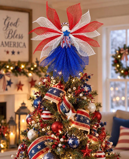 Patriotic Deco Mesh Angel/Tree Topper Video Tutorial - Instant Download!