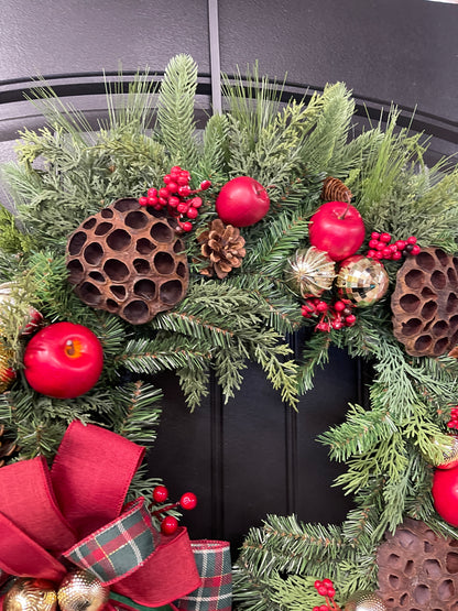 Christmas at the Orchard | 26-Inch Handmade Evergreen Christmas Wreath