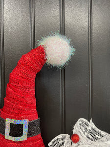 Santa’s Hat Wreath, Christmas Front Door Decor, KatsCreationsNMore