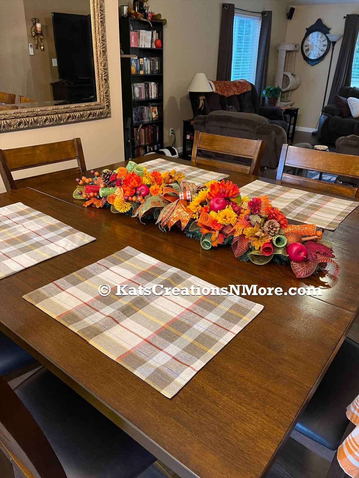 Fall Mailbox Swag, Autumn Floral Centerpiece, Thanksgiving Table Runner, KatsCreationsNMore