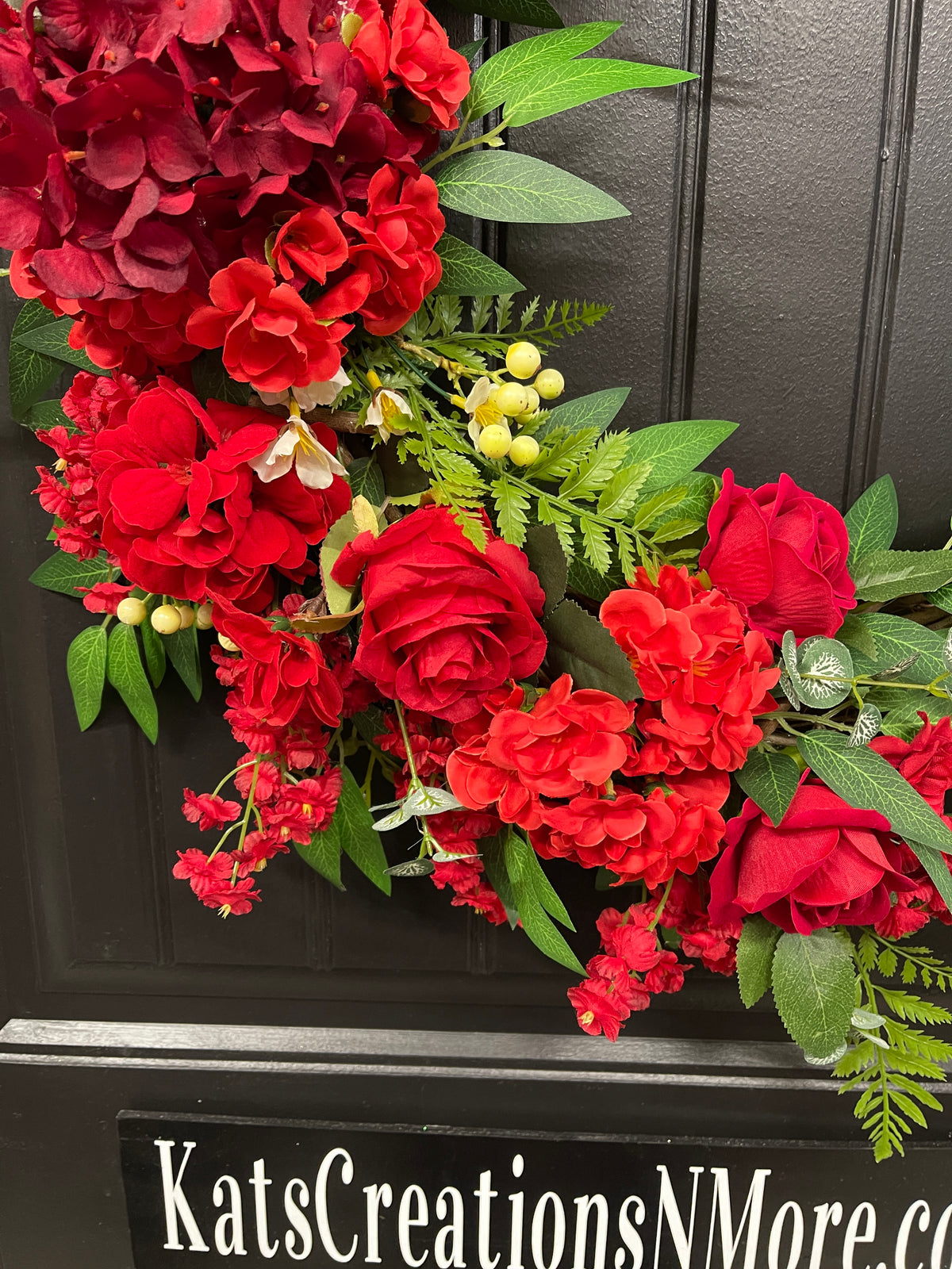Faith-Filled Red Rose Christian Grapevine Wreath | Meaningful Christian Home Décor | Memorial, Wedding & Devotional Floral Wreath | KatsCreationsNMore