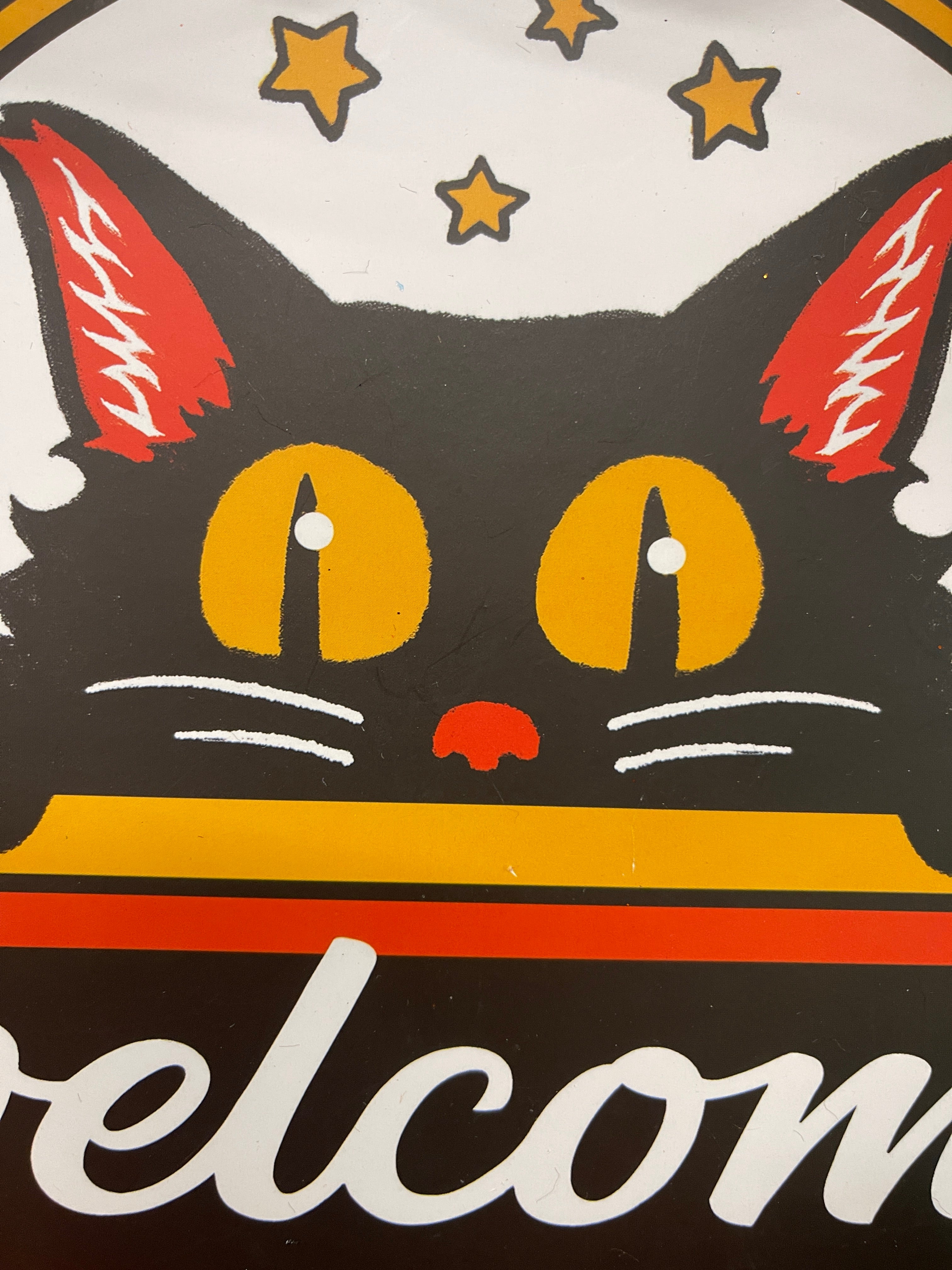 Scaredy Cats Halloween Welcome Wreath – Black Cat, Candy Corn, Jack-o’-Lanterns – Front Door Halloween Decor, KatsCreationsNMore