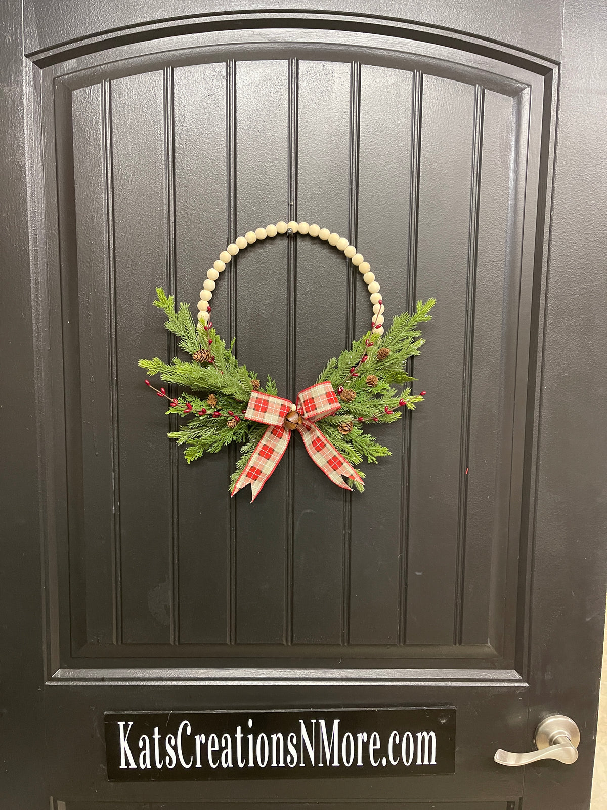 Set of 2 Mini Beaded Christmas Wreaths by KatsCreationsNMore