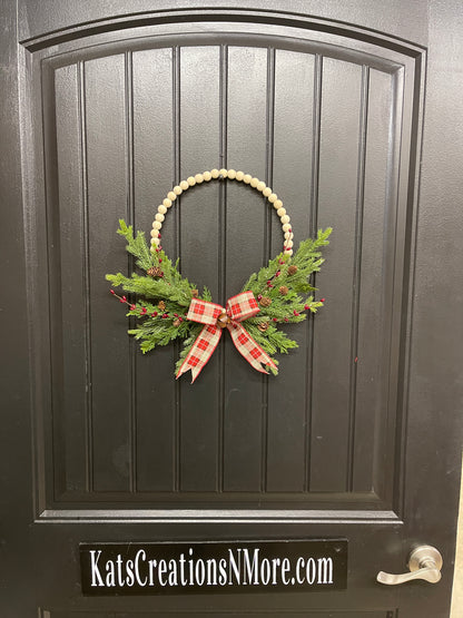 Set of 2 Mini Beaded Christmas Wreaths by KatsCreationsNMore