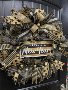 Happy New Years Wreath, Party Decoration, KatsCreationsNMore