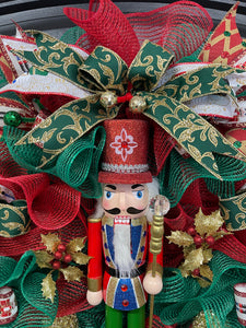 Nutcracker Christmas Wreath, Holiday Front Door Decor, KatsCreationsNMore