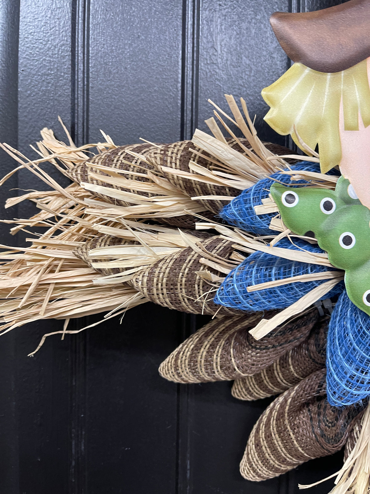 Rustic Fall Scarecrow Door Hanger Wreath by KatsCreationsNMore