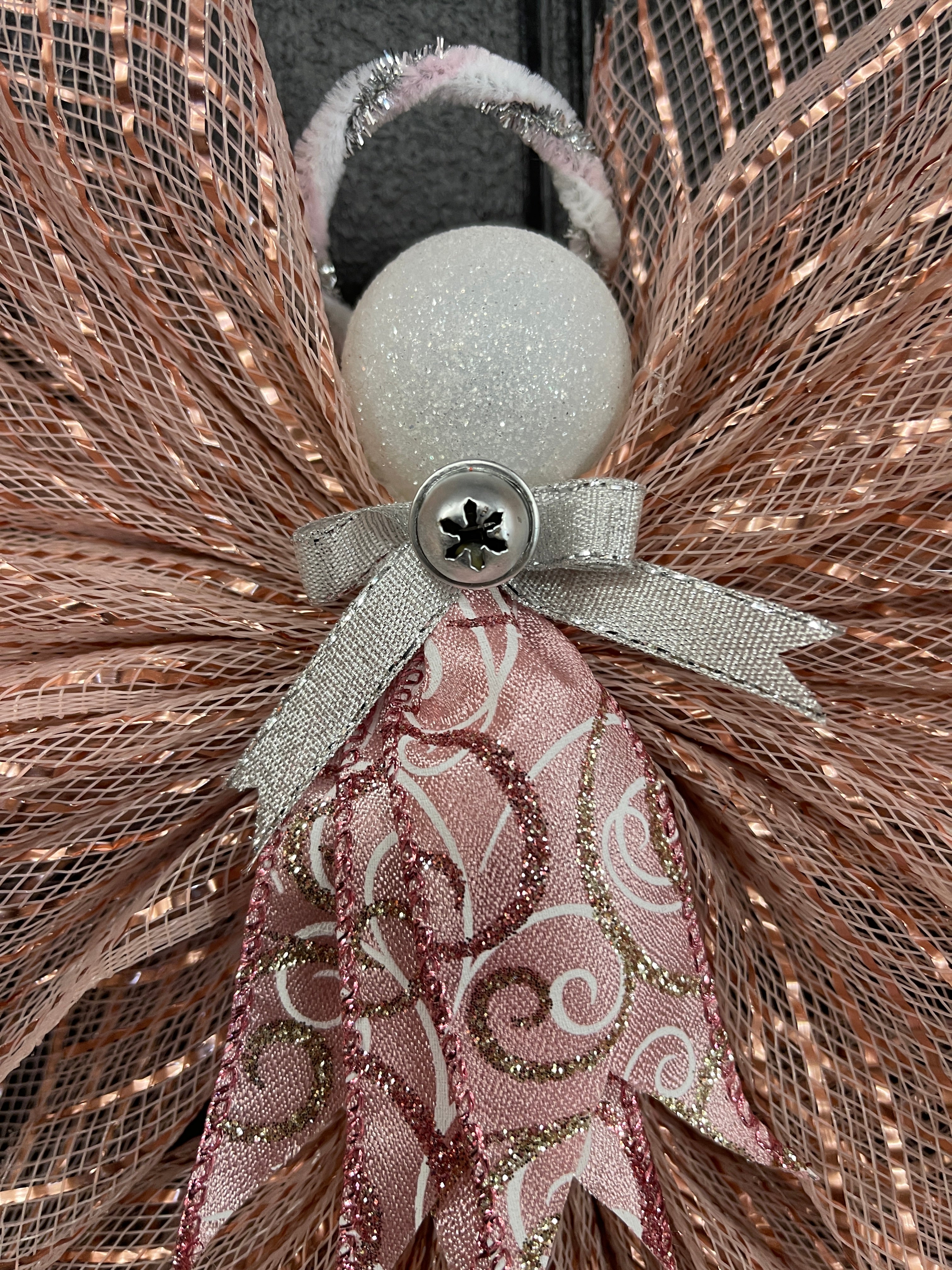 Rose Gold Angel Tree Topper, Christmas Angel Decor, Graveside Memorial, Guardian Prayer Angel Reminders, KatsCreationsNMore
