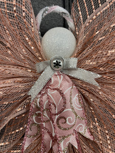 Rose Gold Angel Tree Topper, Christmas Angel Decor, Graveside Memorial, Guardian Prayer Angel Reminders, KatsCreationsNMore