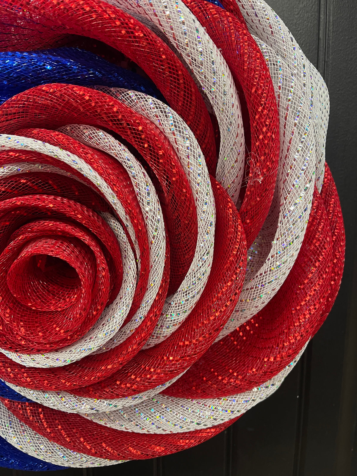 Patriotic Rose Wreath, Deco Mesh Floral Front Door Decor, KatsCreationsNMore