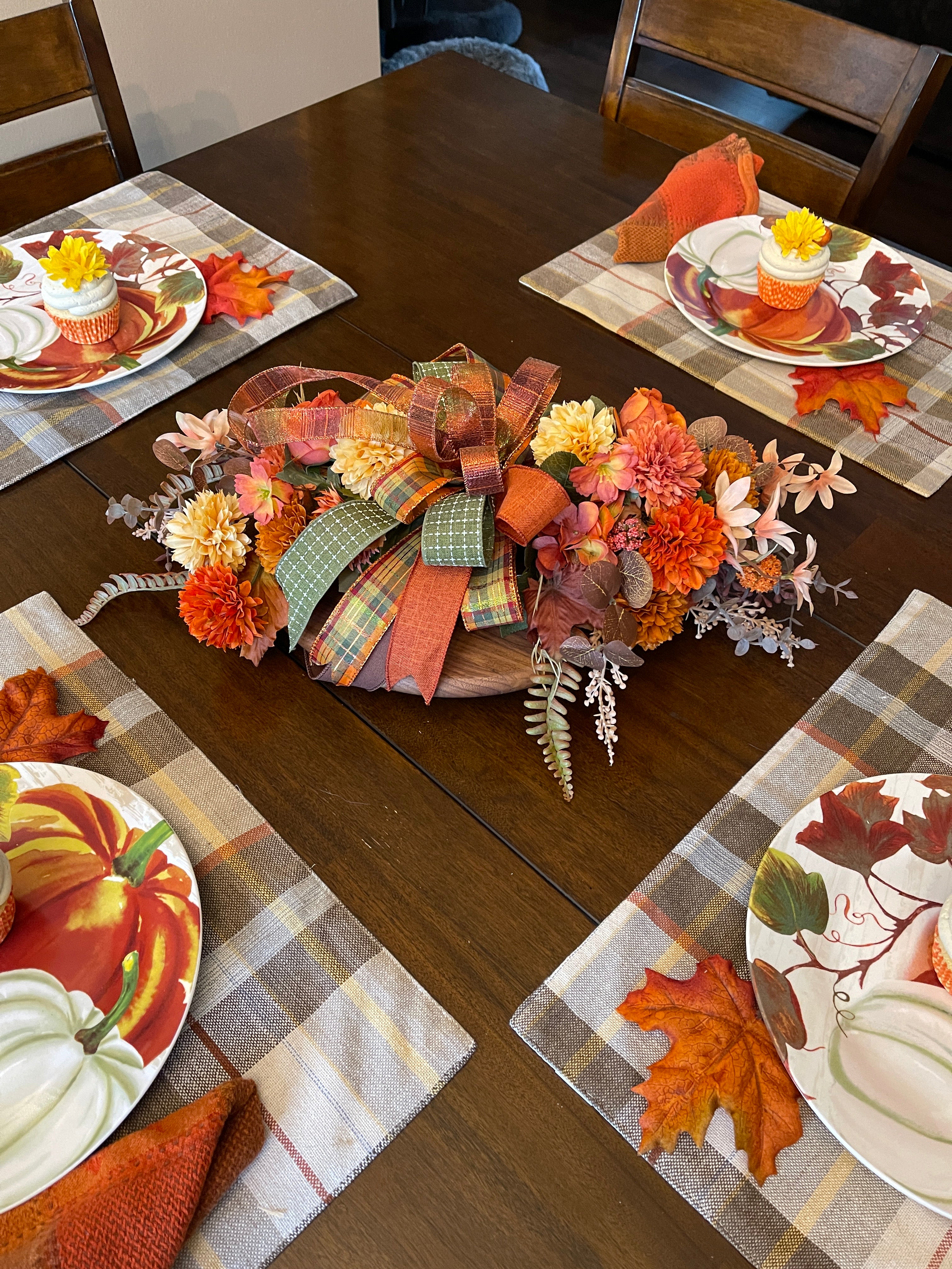 Fall Floral Lantern Swag, Autumn Table Centerpiece, KatsCreationsNMore