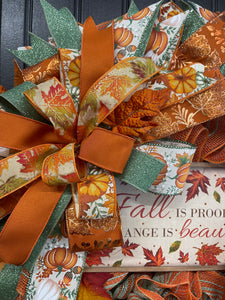 Fall Leaves Wreath,Autumn Front Door Decor,KatsCreationsNMore