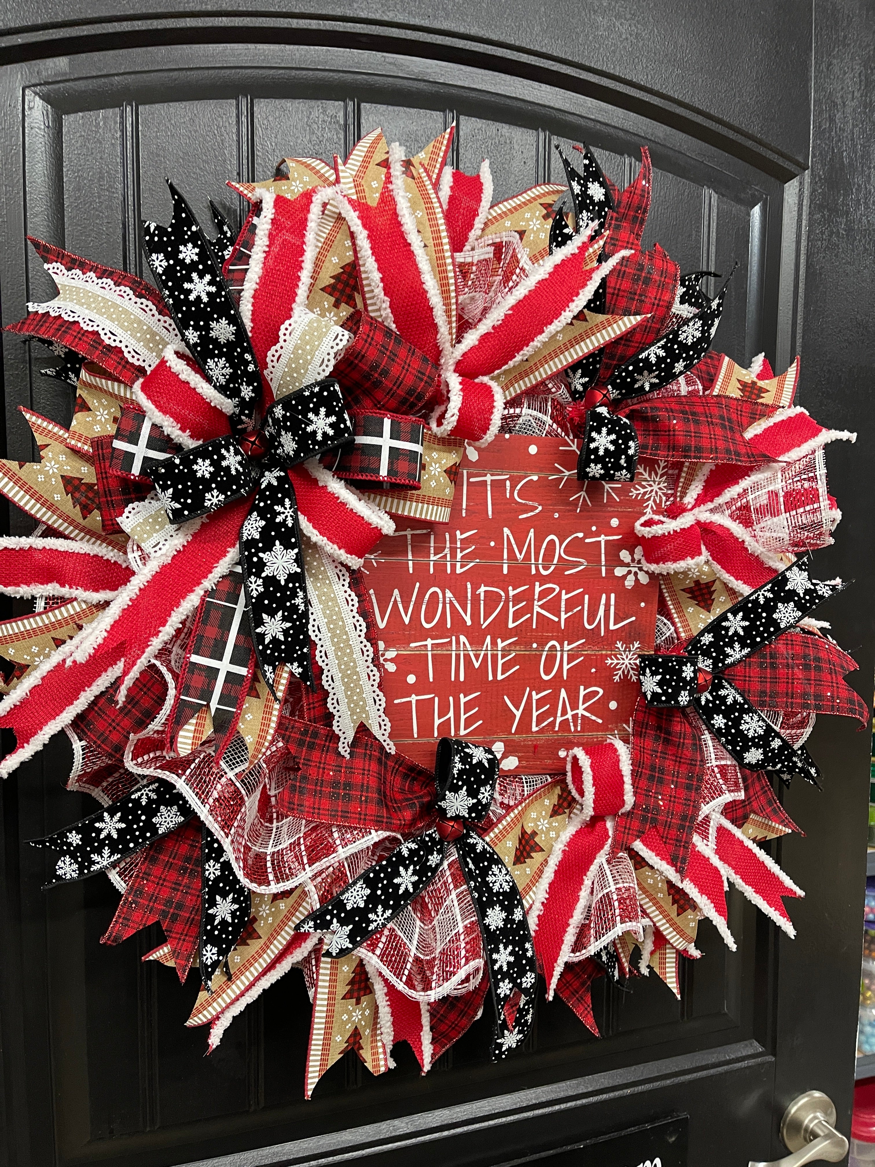 It’s The Most Wonderful Time of the Year Christmas Buffalo Plaid Wreath
