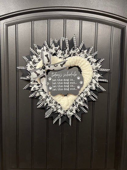 Dog Lover Heart Shaped Wreath, Gift for Veterinarian, Pet Groomers, Pet Rescues, KatsCreationsNMore